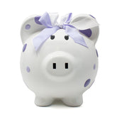 Purple Multi Dot Piggy Bank